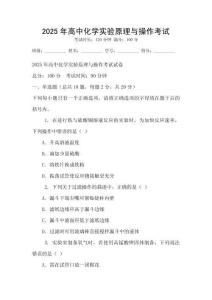 2025年高中化学实验原理与操作考试