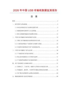 2026年中國USB傳輸線數據監測報告