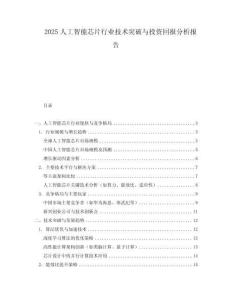 2025人工智能芯片行業(yè)技術突破與投資回報分析報告