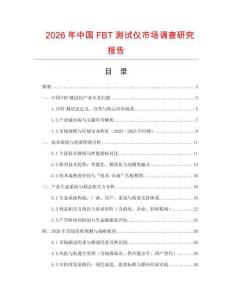2026年中国FBT测试仪市场调查研究报告