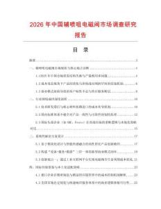 2026年中國輔噴咀電磁閥市場調查研究報告
