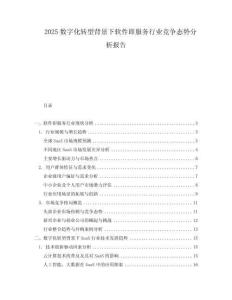 2025數字化轉型背景下軟件即服務行業競爭態勢分析報告