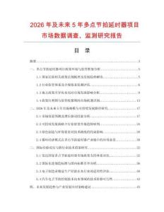 2026年及未來5年多點節拍延時器項目市場數據調查、監測研究報告