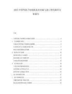 2025中國等離子切割機(jī)技術(shù)突破與進(jìn)口替代路徑分析報(bào)告