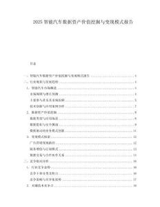 2025智能汽車數據資產價值挖掘與變現模式報告