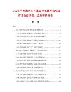 2026年及未來5年高級全毛休閑毯項目市場數(shù)據(jù)調查、監(jiān)測研究報告
