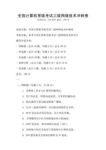全國計算機等級考試三級網絡技術沖刺卷