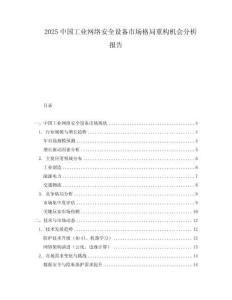 2025中國(guó)工業(yè)網(wǎng)絡(luò)安全設(shè)備市場(chǎng)格局重構(gòu)機(jī)會(huì)分析報(bào)告
