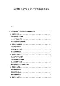 2025国防科技工业安全生产管理体系建设报告