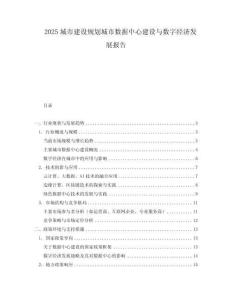 2025城市建设规划城市数据中心建设与数字经济发展报告