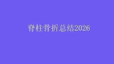 脊柱骨折总结2026