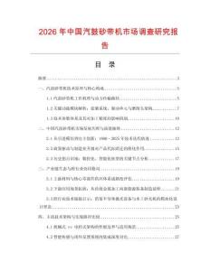 2026年中國汽鼓砂帶機市場調查研究報告
