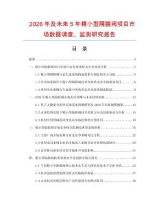 2026年及未來5年精小型隔膜閥項目市場數據調查、監測研究報告