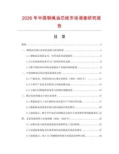 2026年中國(guó)鋼繩油芯線市場(chǎng)調(diào)查研究報(bào)告