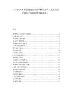 2025-2030智慧物流企業競爭格局分析與發展戰略規劃建議與盈利模式構建研討