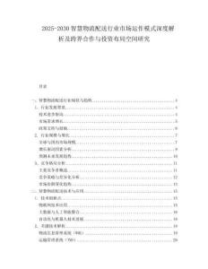 2025-2030智慧物流配送行業市場運作模式深度解析及跨界合作與投資布局空間研究