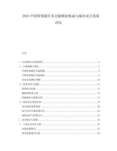 2025中國智慧路燈多功能模塊集成與城市試點效果評估