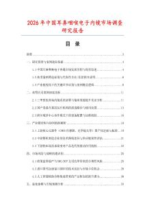 2026年中國耳鼻咽喉電子內鏡市場調查研究報告