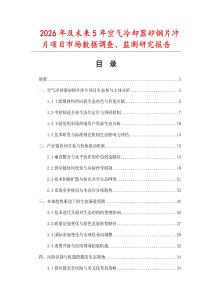 2026年及未來5年空氣冷卻器矽鋼片沖片項目市場數據調查、監測研究報告