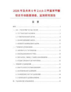 2026年及未來5年246-三甲基苯甲酸項目市場數據調查、監測研究報告