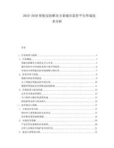2025-2030智能安防解決方案城市監(jiān)控平臺終端技術(shù)分析