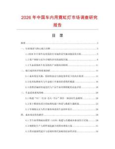 2026年中國車內用霓虹燈市場調查研究報告