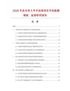 2026年及未來5年手抬泵項目市場數據調查、監測研究報告