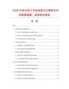 2026年及未來5年鈦金展示燈箱項(xiàng)目市場數(shù)據(jù)調(diào)查、監(jiān)測研究報(bào)告