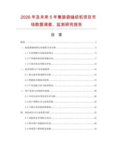 2026年及未來5年集裝袋縫紉機項目市場數據調查、監測研究報告