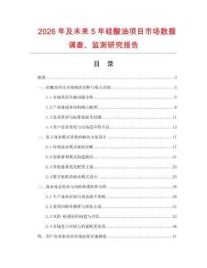 2026年及未來(lái)5年硅酸油項(xiàng)目市場(chǎng)數(shù)據(jù)調(diào)查、監(jiān)測(cè)研究報(bào)告