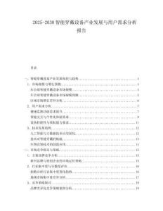 2025-2030智能穿戴設(shè)備產(chǎn)業(yè)發(fā)展與用戶需求分析報(bào)告