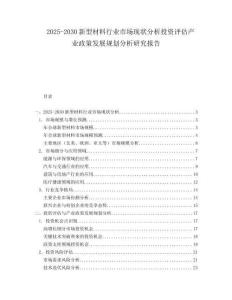 2025-2030新型材料行業(yè)市場(chǎng)現(xiàn)狀分析投資評(píng)估產(chǎn)業(yè)政策發(fā)展規(guī)劃分析研究報(bào)告
