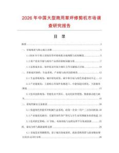 2026年中國大型商用草坪修剪機市場調查研究報告