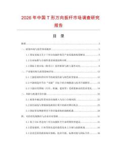 2026年中國T形萬向扳桿市場調查研究報告