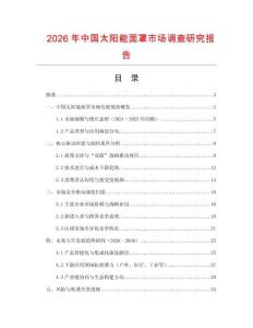 2026年中國太陽能面罩市場調查研究報告