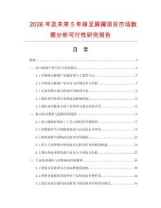 2026年及未來5年綠豆麻腐項目市場數據分析可行性研究報告