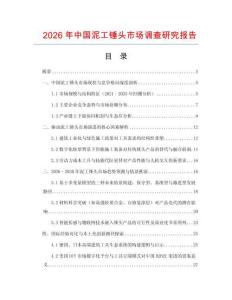 2026年中國泥工錘頭市場調(diào)查研究報告