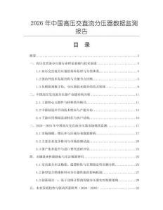2026年中國高壓交直流分壓器數據監測報告