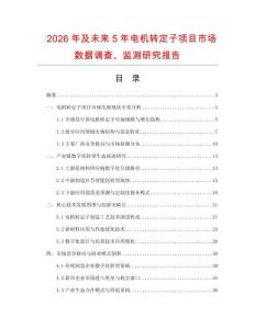 2026年及未來5年電機轉定子項目市場數據調查、監測研究報告