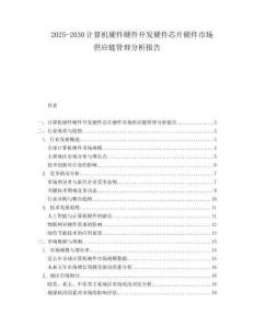 2025-2030計算機硬件硬件開發(fā)硬件芯片硬件市場供應鏈管理分析報告