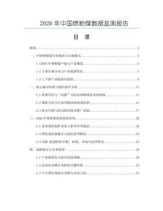 2026年中國噴粉煤數據監測報告