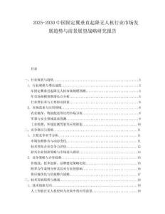 2025-2030中國固定翼垂直起降無人機行業市場發展趨勢與前景展望戰略研究報告