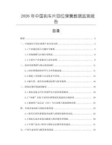 2026年中國剎車片回位彈簧數(shù)據(jù)監(jiān)測報告