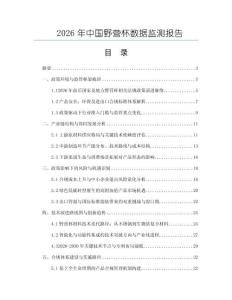 2026年中國野營杯數據監測報告