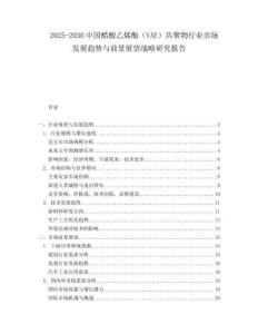 2025-2030中國醋酸乙烯酯（VAE）共聚物行業(yè)市場發(fā)展趨勢與前景展望戰(zhàn)略研究報(bào)告