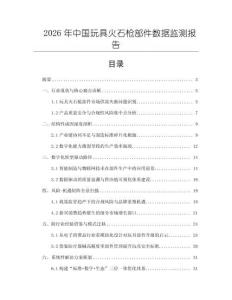 2026年中國玩具火石槍部件數據監測報告