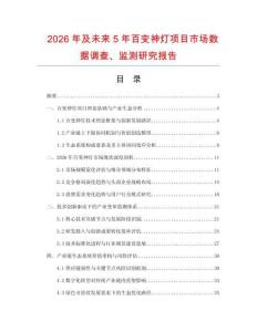 2026年及未來5年百變神燈項目市場數據調查、監測研究報告