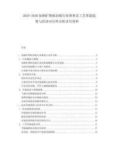 2025-2030加納礦物質冶煉行業普查及工藝革新趨勢與經濟可行性分析詳盡資料