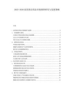 2025-2030家居清潔用品市場調(diào)查研究與發(fā)展策略