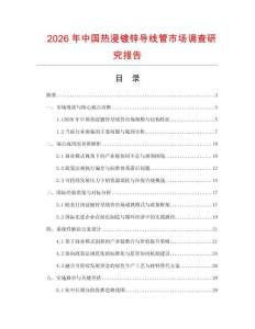 2026年中國熱浸鍍鋅導線管市場調查研究報告